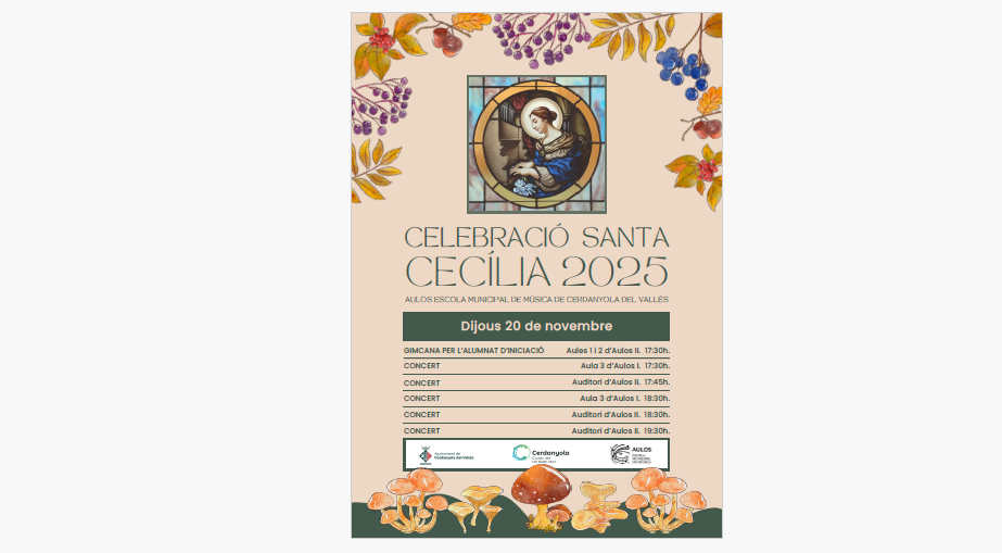 DIJOUS 20 CELEBRACIÓ DE LA DIADA DE SANTA CECÍLIA