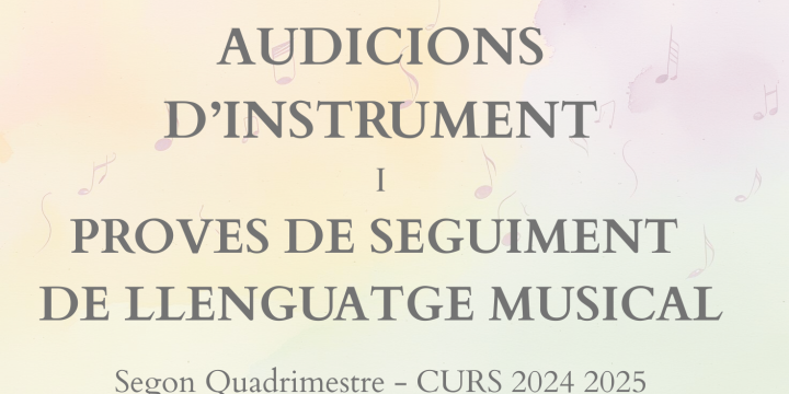 AUDICIONS I PROVES DE SEGUIMENT DE LLENGUATGE